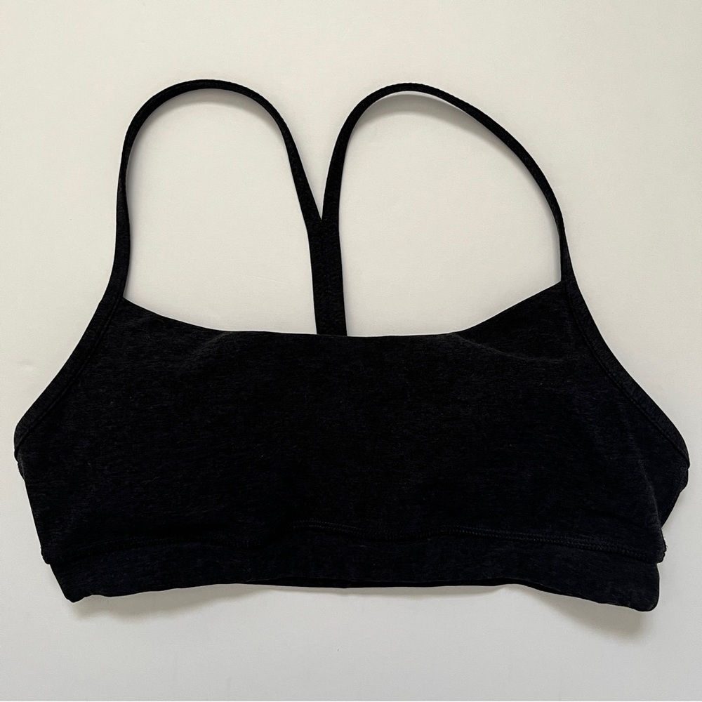 Aritzia TnAction TnaLIFE Perform Sports Bra Heathered Charcoal Gray Workout Sz S - Picture 2 of 11